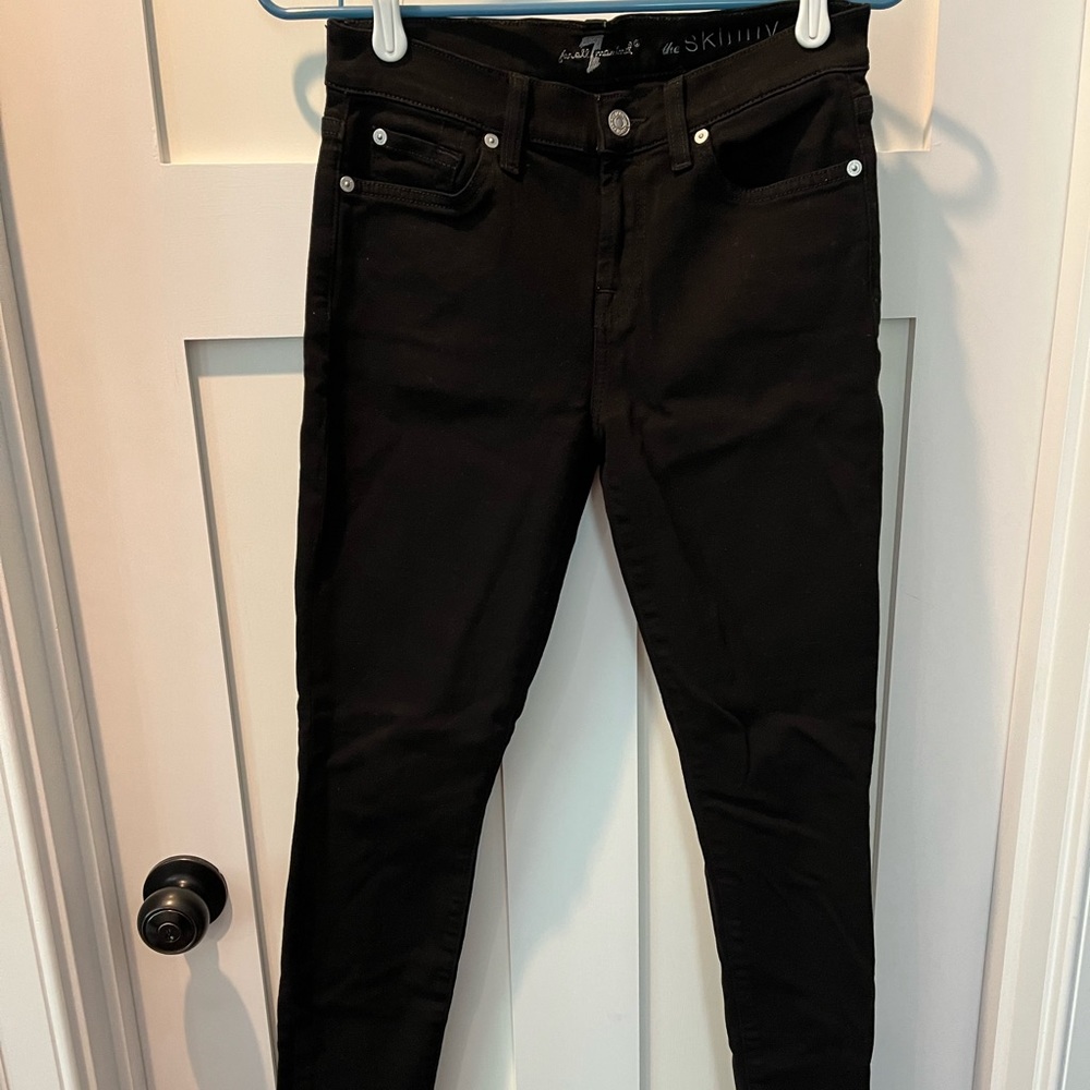 7 For All Mankind black skinny jeans size 26 in good used condition